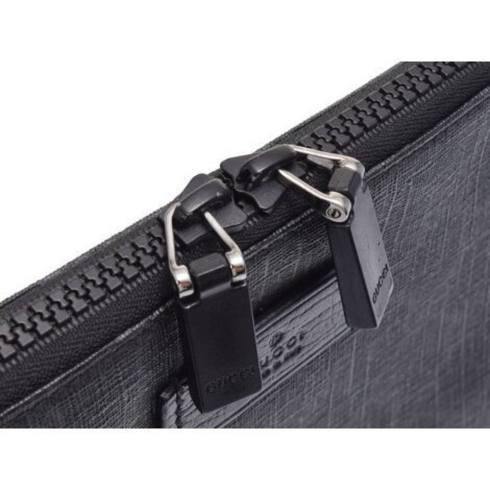 Gucci Document Case Leather Gg Pattern Black - image 8